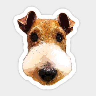 Wire Fox Terrier Cute Puppy Dog Face Sticker